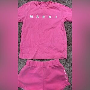 Marni Kids Vibrant Pink shorts Set